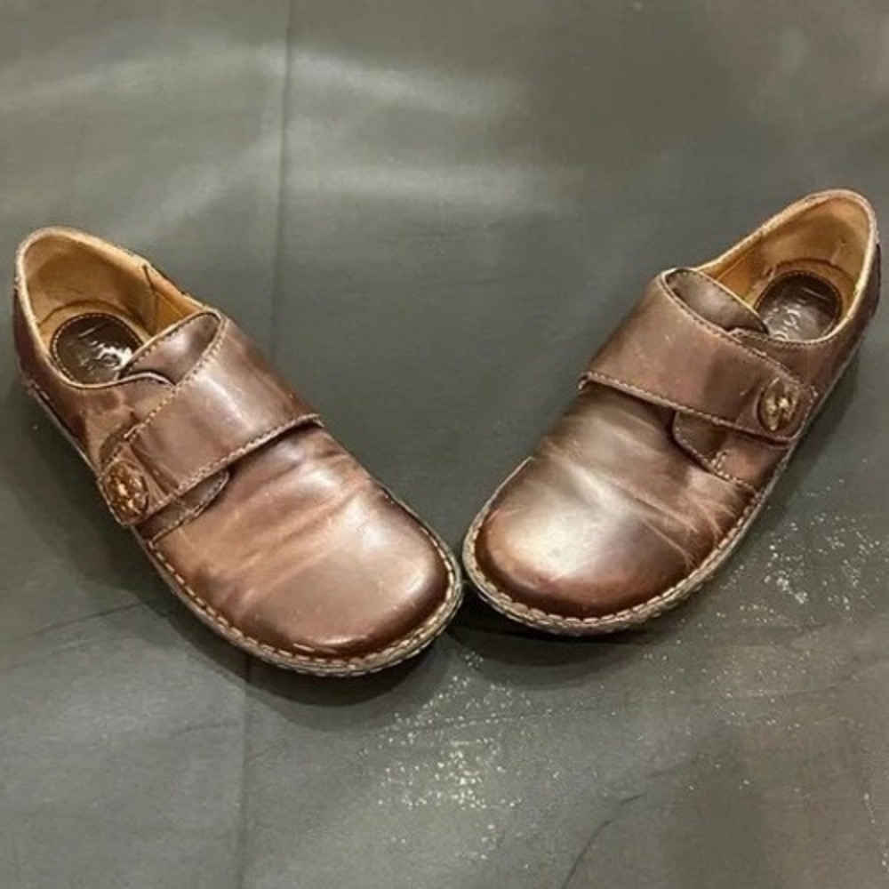 b.o.c. Born Concept Brown Leather Mary Jane Comfort Shoes Womens Size 6 Loafer
